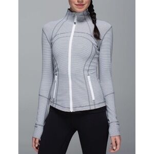 Lululemon Define Jacket Tonka Stripe Heathered Slate White size 8